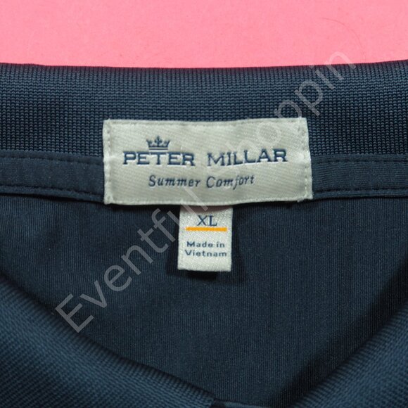 Peter Millar Polo Shirt Mens XL Blue Summer Comfort Golf Jersey Fabric Stonhard - Picture 5 of 7